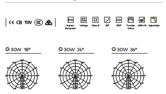 3.5 ίντσες Αμβλύ LED Downlights Ultra Thin 3000K Warm White Recessed Ceiling Lights για το Airpot Hotel School 15W 2000LM